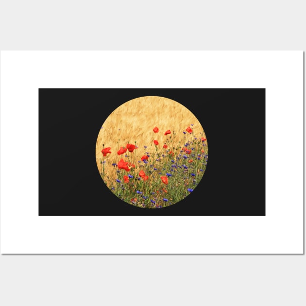 Fields of Wheat, Poppies and Cornflowers Wall Art by KaSaPo